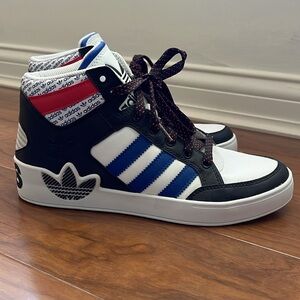 Adidas Men’s Hard Court Hi High Top Sneakers, White, Men’s Size 7